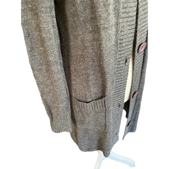 Whisper Womens Button-Up High Neck Sweater Duster Long Sleeve Size S Gray - Picture 8 of 10